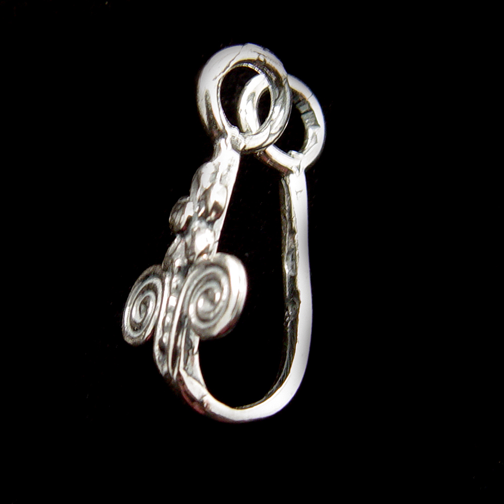 Rivets, Findings & Stringing Sterling Silver Spiral Flower Large Bail/Holder